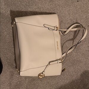 Michael Kors Cream Tote with Gold Details